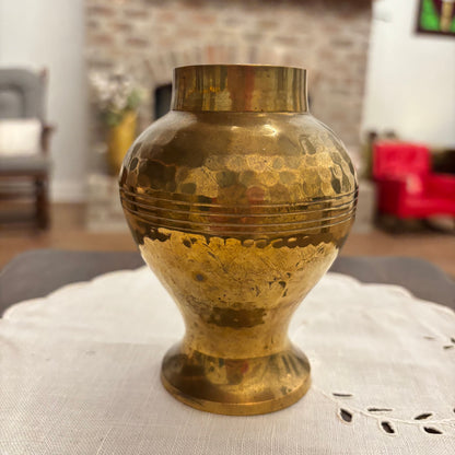 Hammered Solid Brass Vase 5”