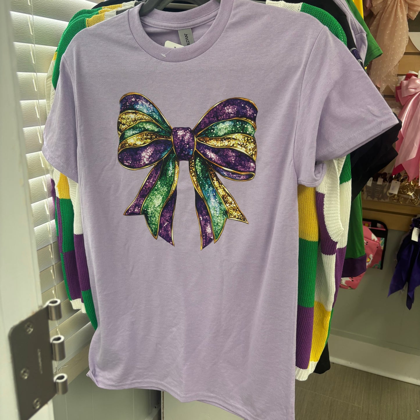 Mardi Gras Bow (DTF T-Shirt)