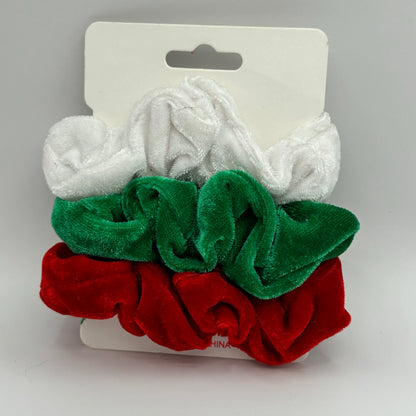 Christmas Velvet Scrunches Set of 3