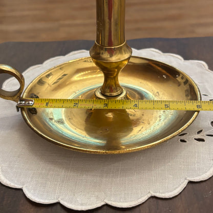 Solid Brass Chamberstick with Adjustable Candle Height