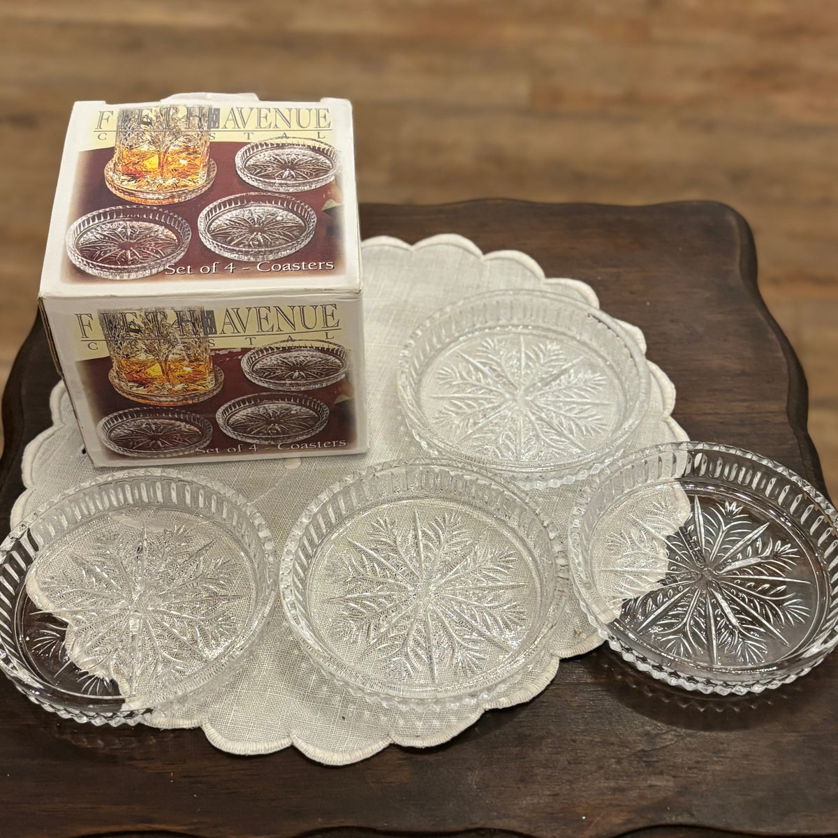 Fifth Avenue Crystal "Portico" 4-Piece Coaster Set