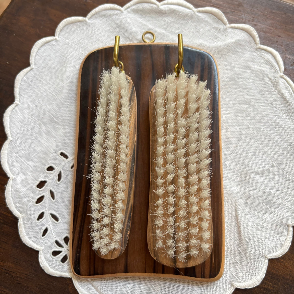 Vintage Mid Century Hanging Wooden Clothes Brushes 1940’s