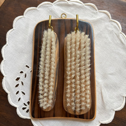 Vintage Mid Century Hanging Wooden Clothes Brushes 1940’s
