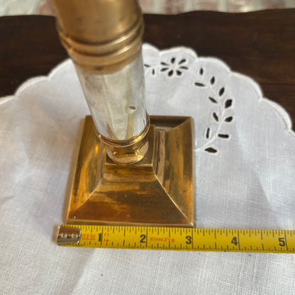 Vintage Brass & Chrome Candlestick