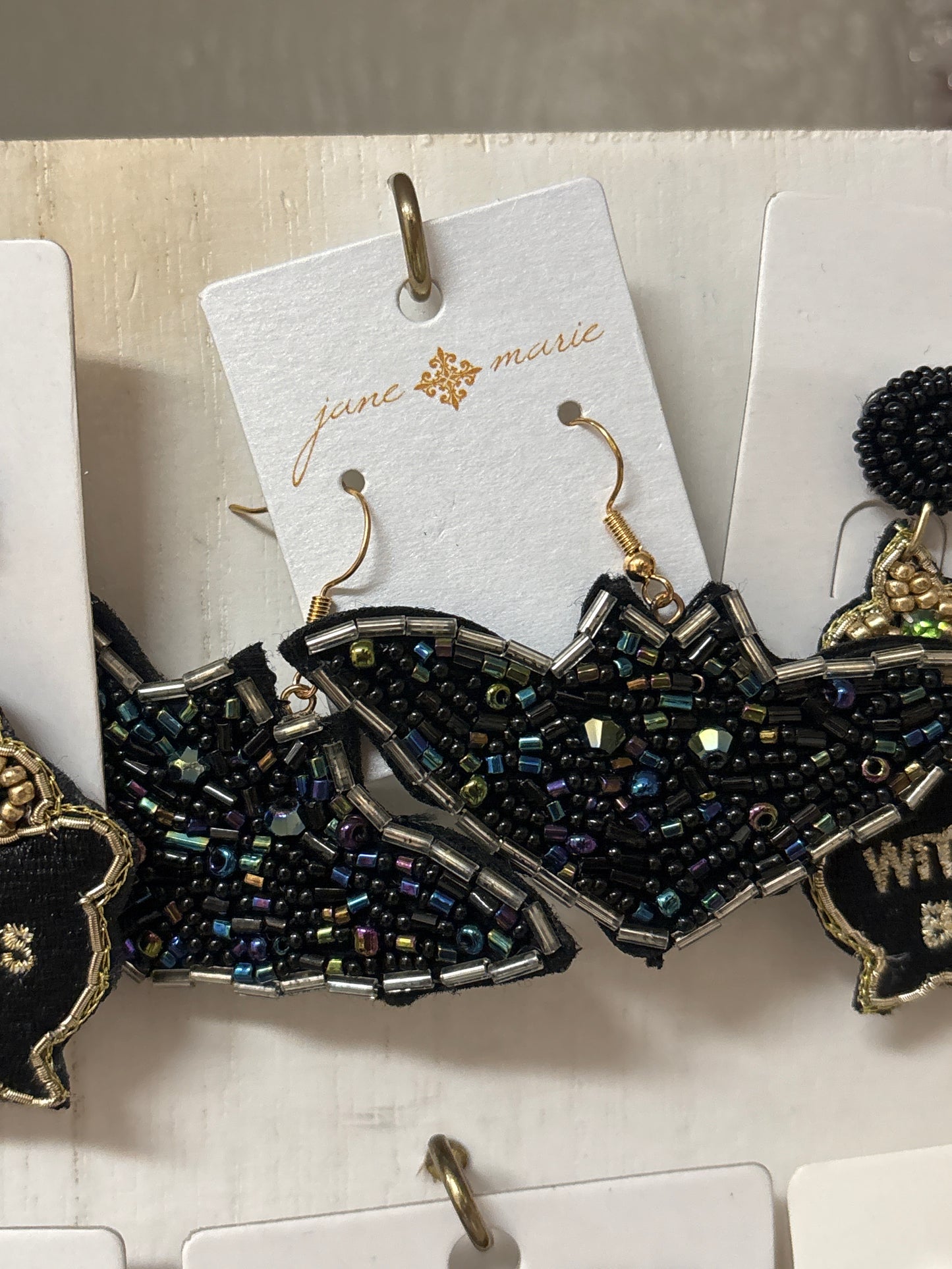 Halloween Spooky Statement Post Back Earrings BOO • Black Cat • Witches Hat • Orange BOO