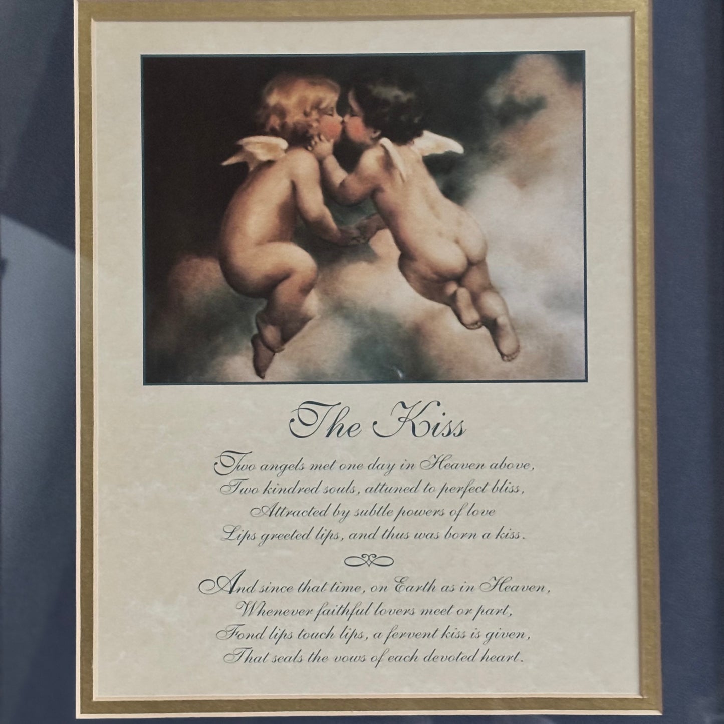 “The Kiss” Cherub /Angel Framed Artwork