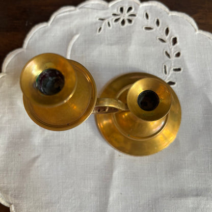 Vintage Delgif Brass Double Candlestick Holder - India