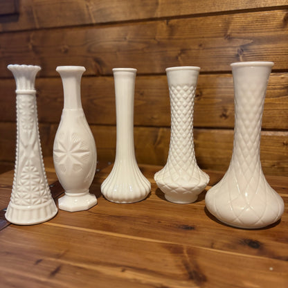 Milk Glass Bud Vases