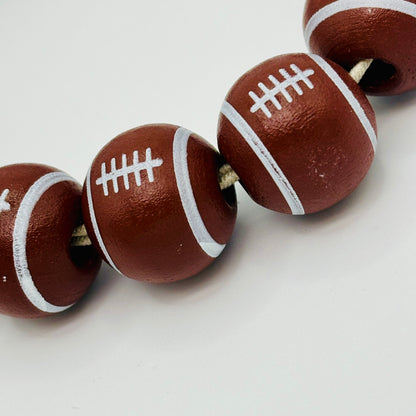 Football Beaded Bracelet Keychain