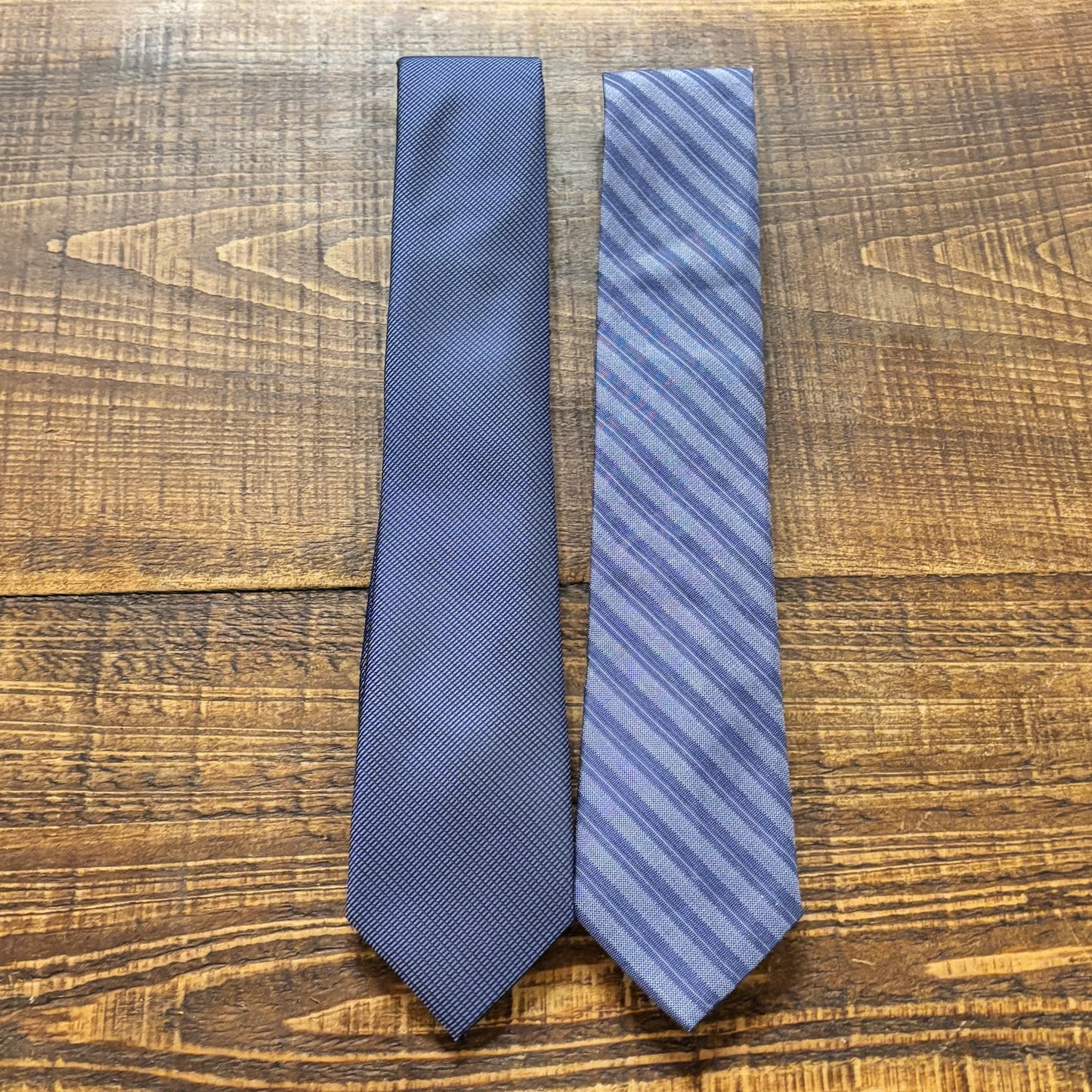 Calvin Klein Blue Necktie Duo - Solid and Striped