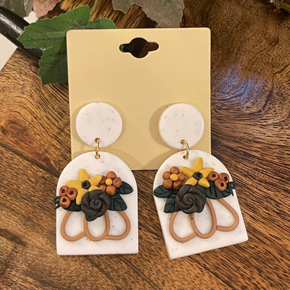 Fall Pumpkin Post Back Earrings