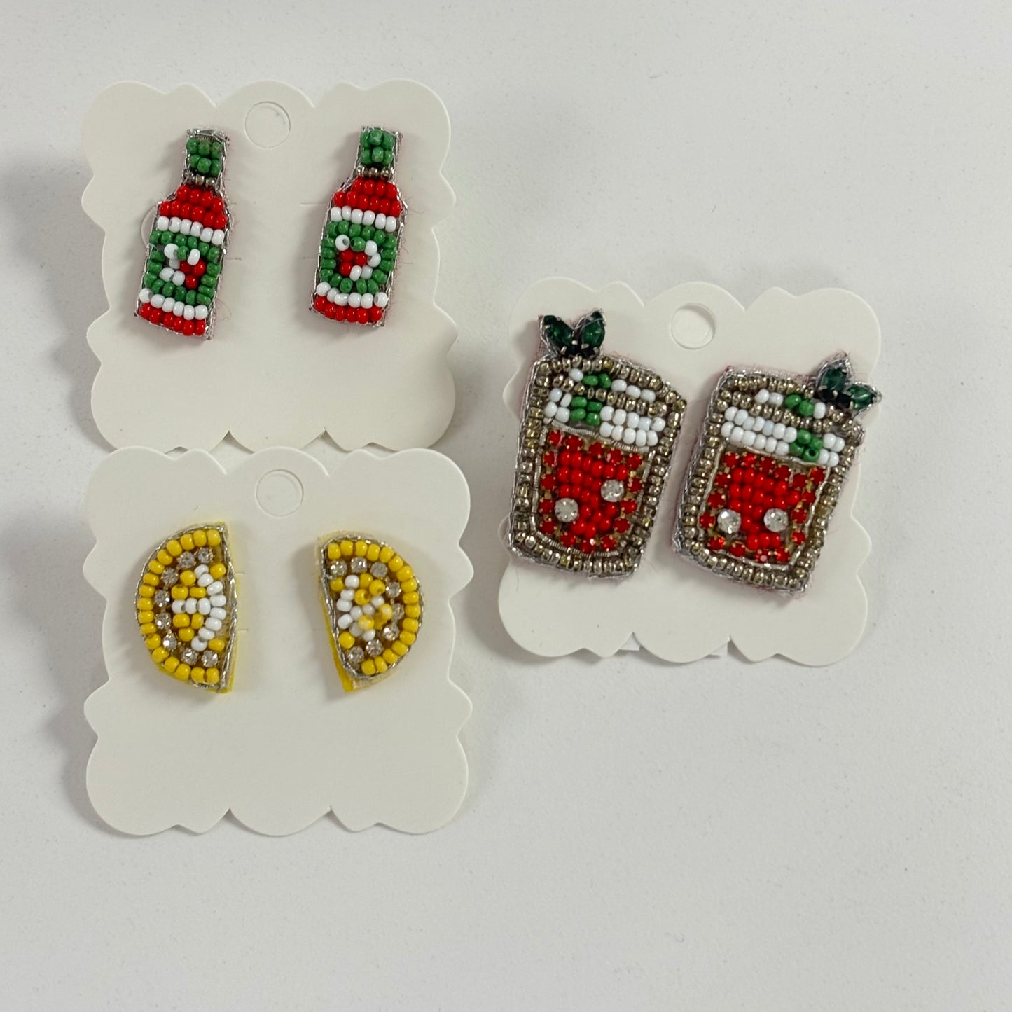 Cinco De Mayo Seed Bead Postback Earrings