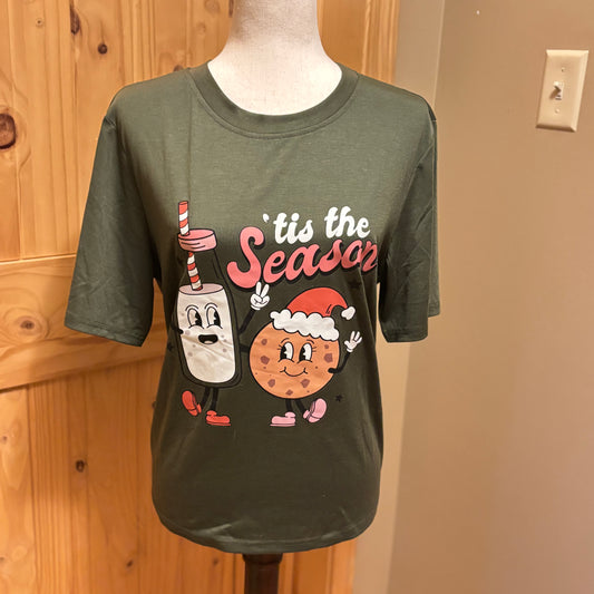 Ladies Short Sleeve Christmas Graphic Tee