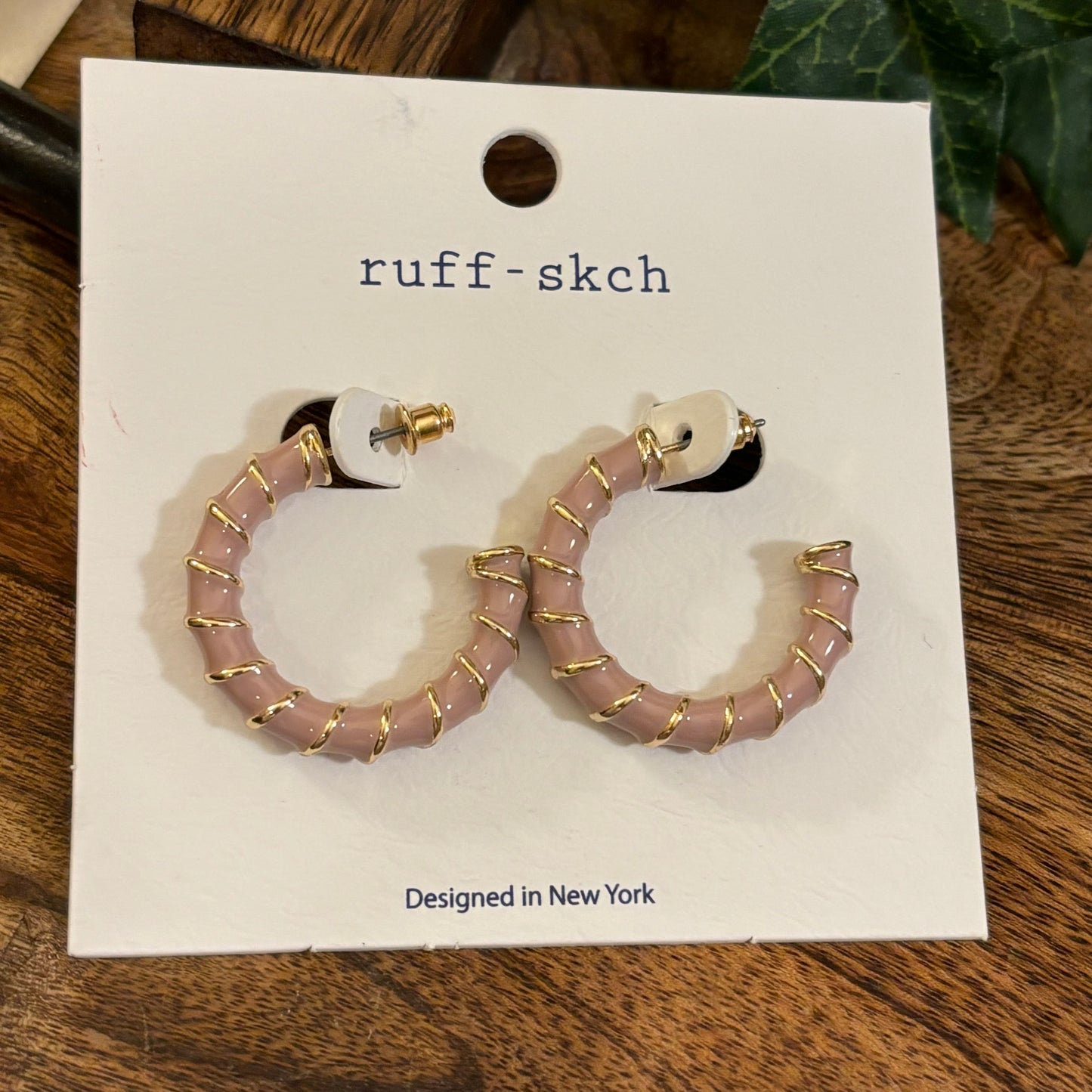 Pink Enamel Hoop Earrings