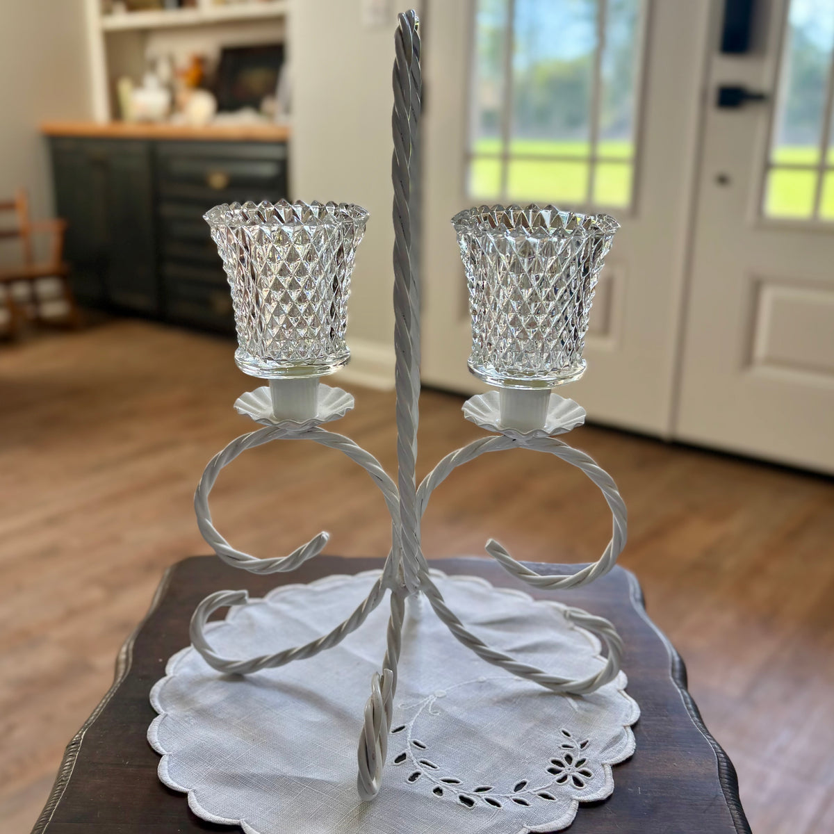 Vintage HOMCO Twisted Metal Candle Holder