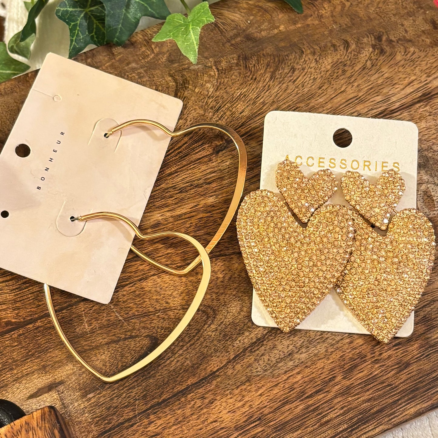 Valentine’s Day: Heart Gold-tone Earrings