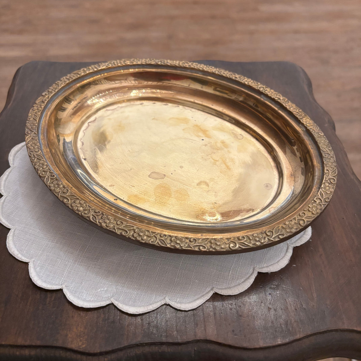 Solid Brass Footed Tray 9” x 7.5”