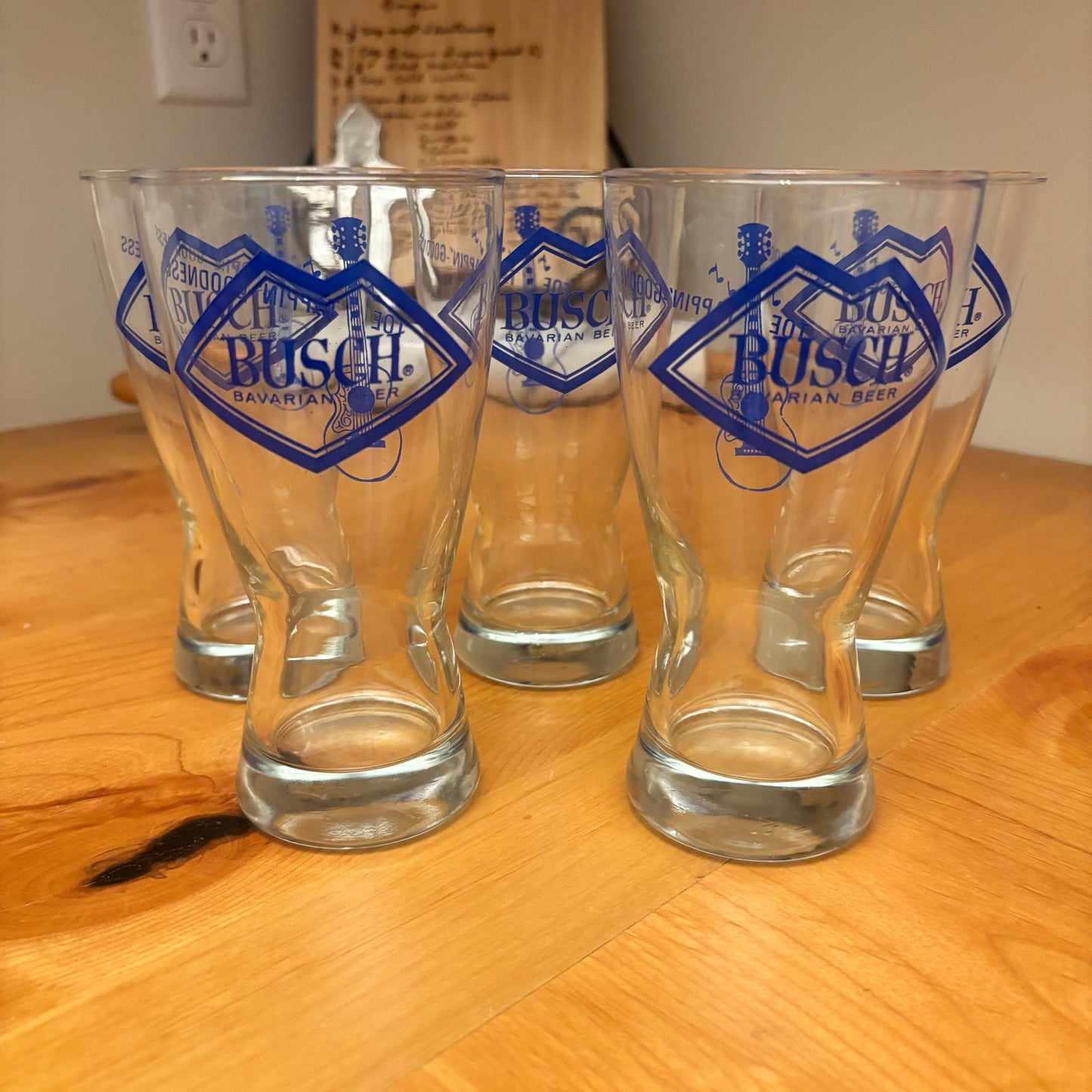 Vintage Busch Bavarian Beer Glasses Set of 5