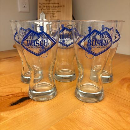 Vintage Busch Bavarian Beer Glasses Set of 5