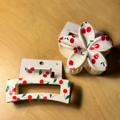 Cherry Hair Claw Clip 3” or 2”