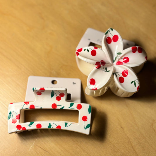 Cherry Hair Claw Clip 3” or 2”