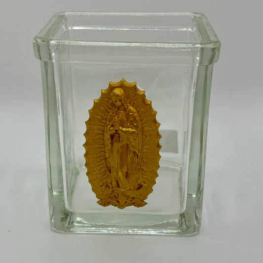 The Virgin Mary Intaglio on Glass Vase