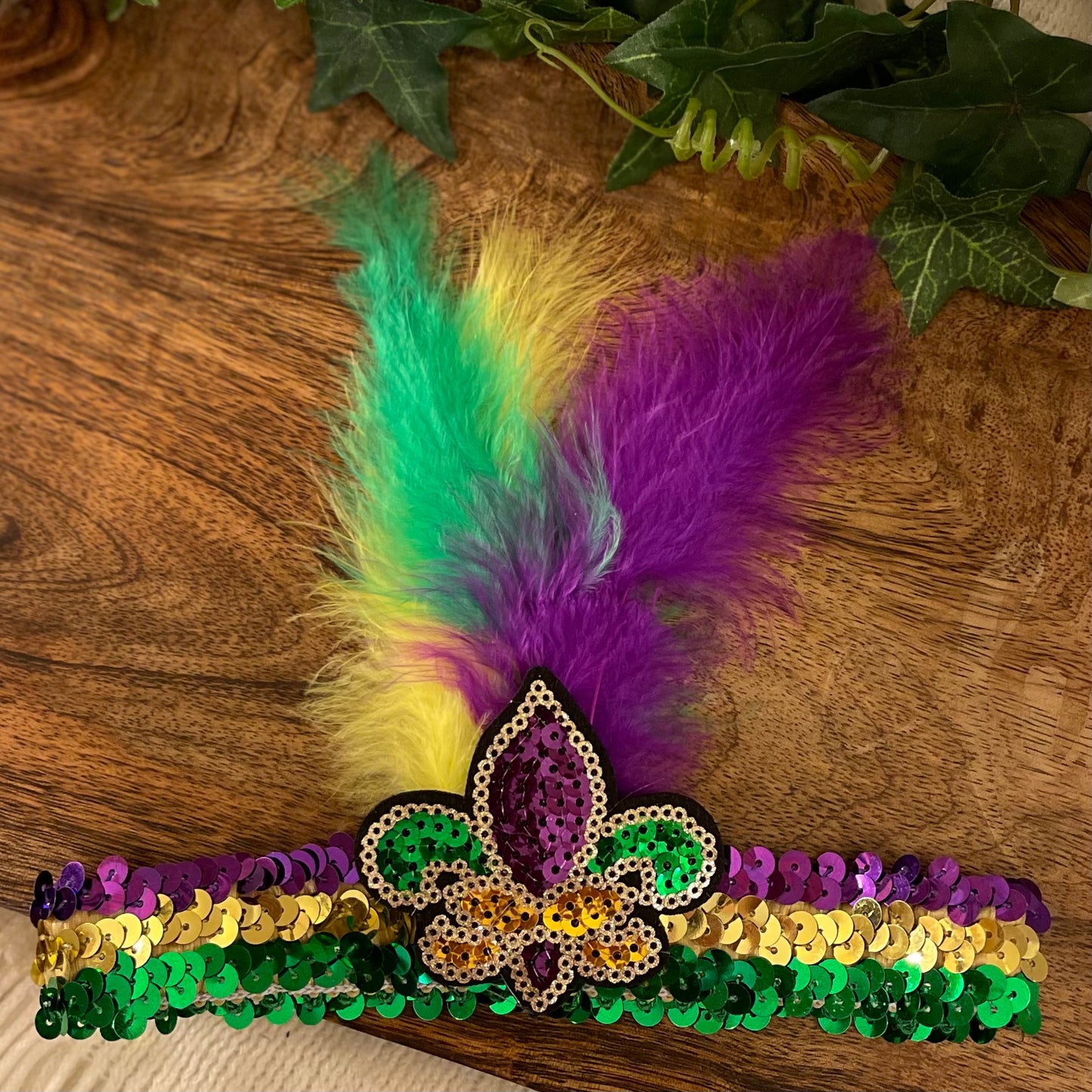 Mardi Gras Top Knot Headband