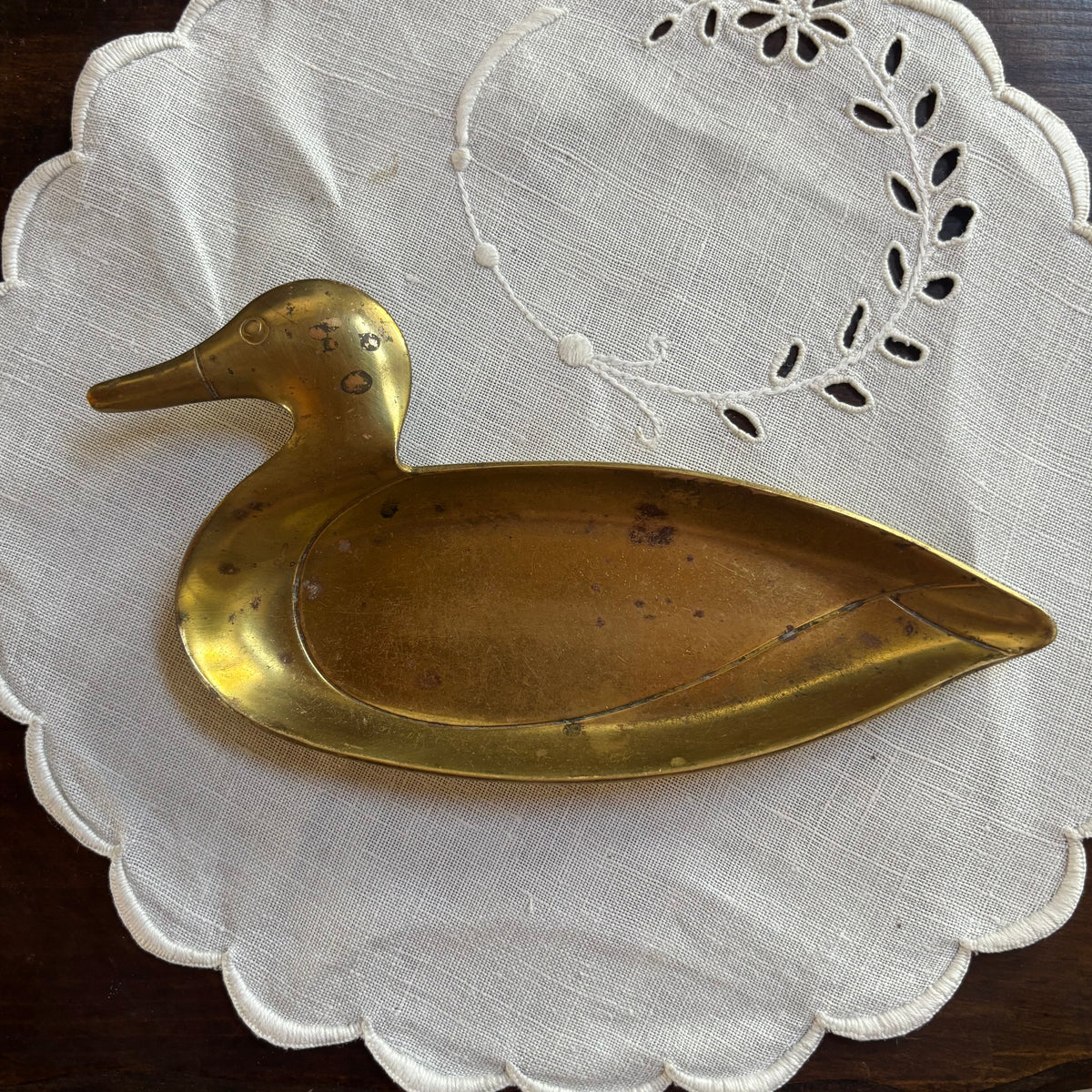 Brass Duck Change Trinket Dish