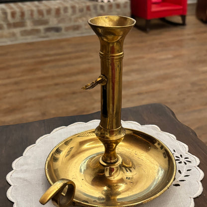 Solid Brass Chamberstick with Adjustable Candle Height