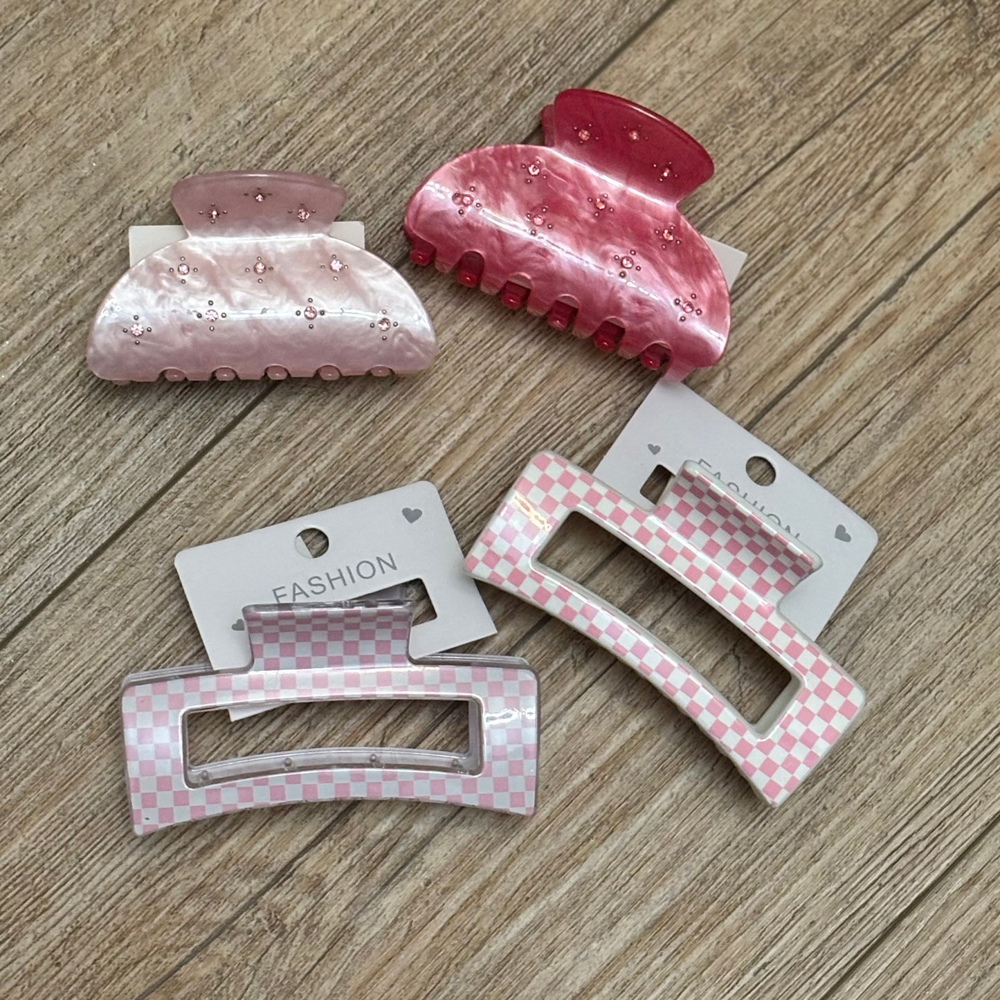 Set of 2 Hair Claw Clips 3” Long