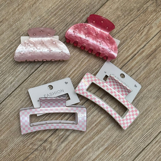 Set of 2 Hair Claw Clips 3” Long