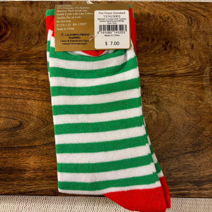 Women's Santa Belt Festive Socks Red/Green/White   One Size