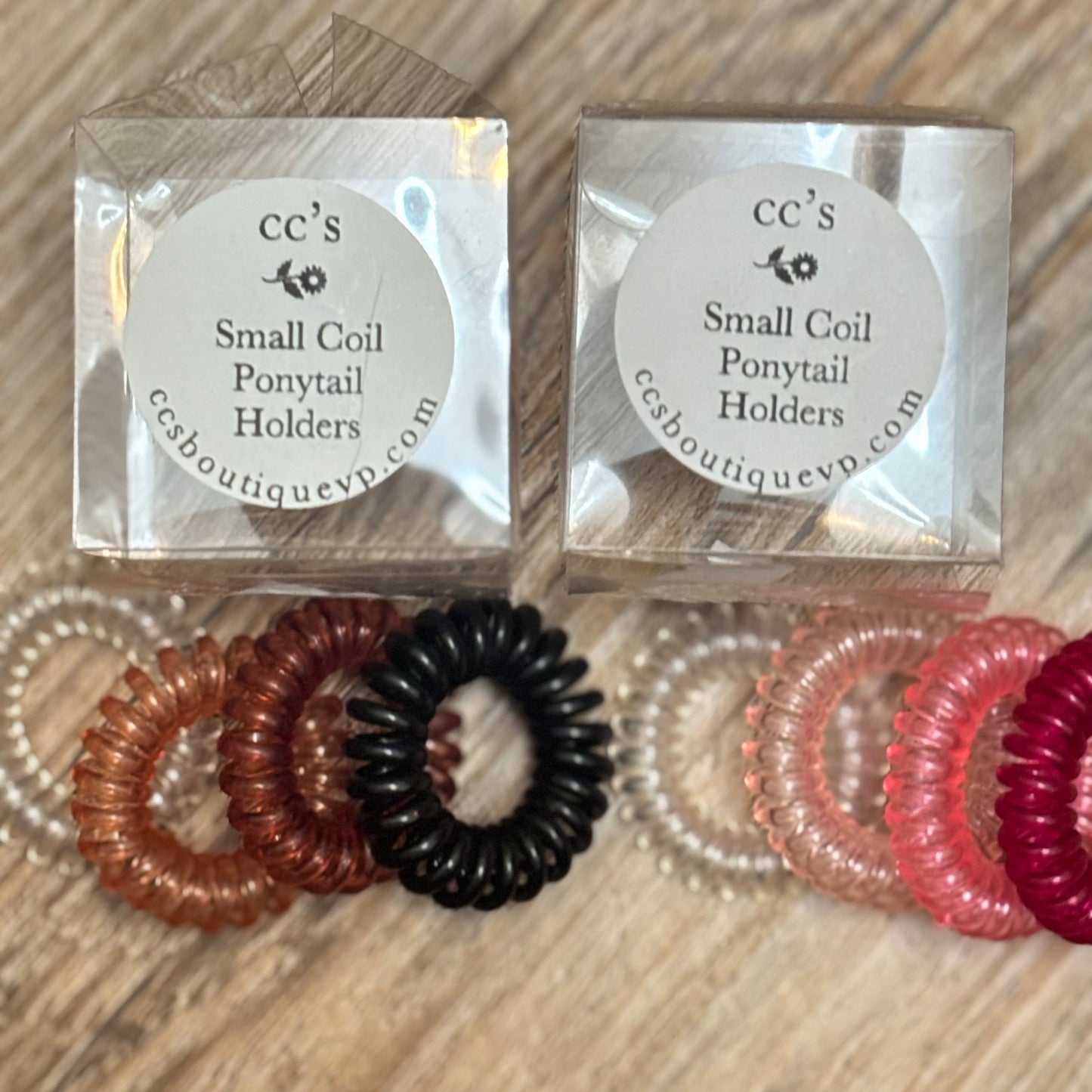 Large or Small Coil Ponytail Holders Set of 4