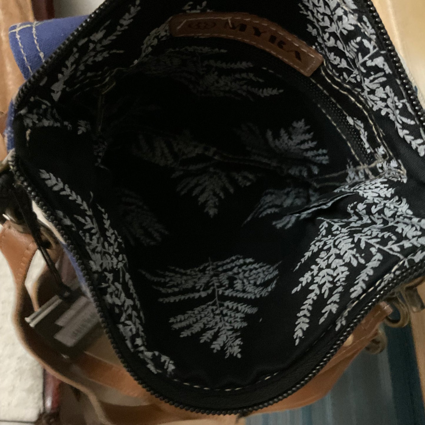 Myra Azure Bloom Crossbody Bag In Willow Blue