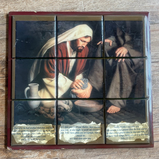 Religious Tile of In Humility • The Washing of the Feet