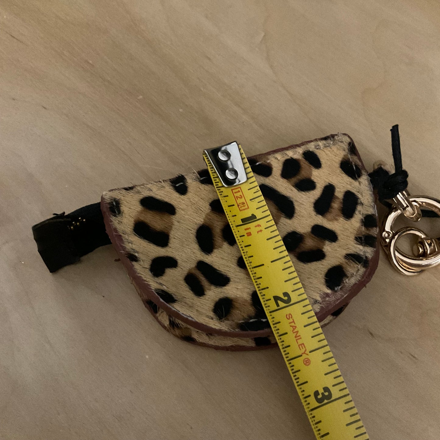 Myra Bag Leopard Keychain Leather Coin Pouch