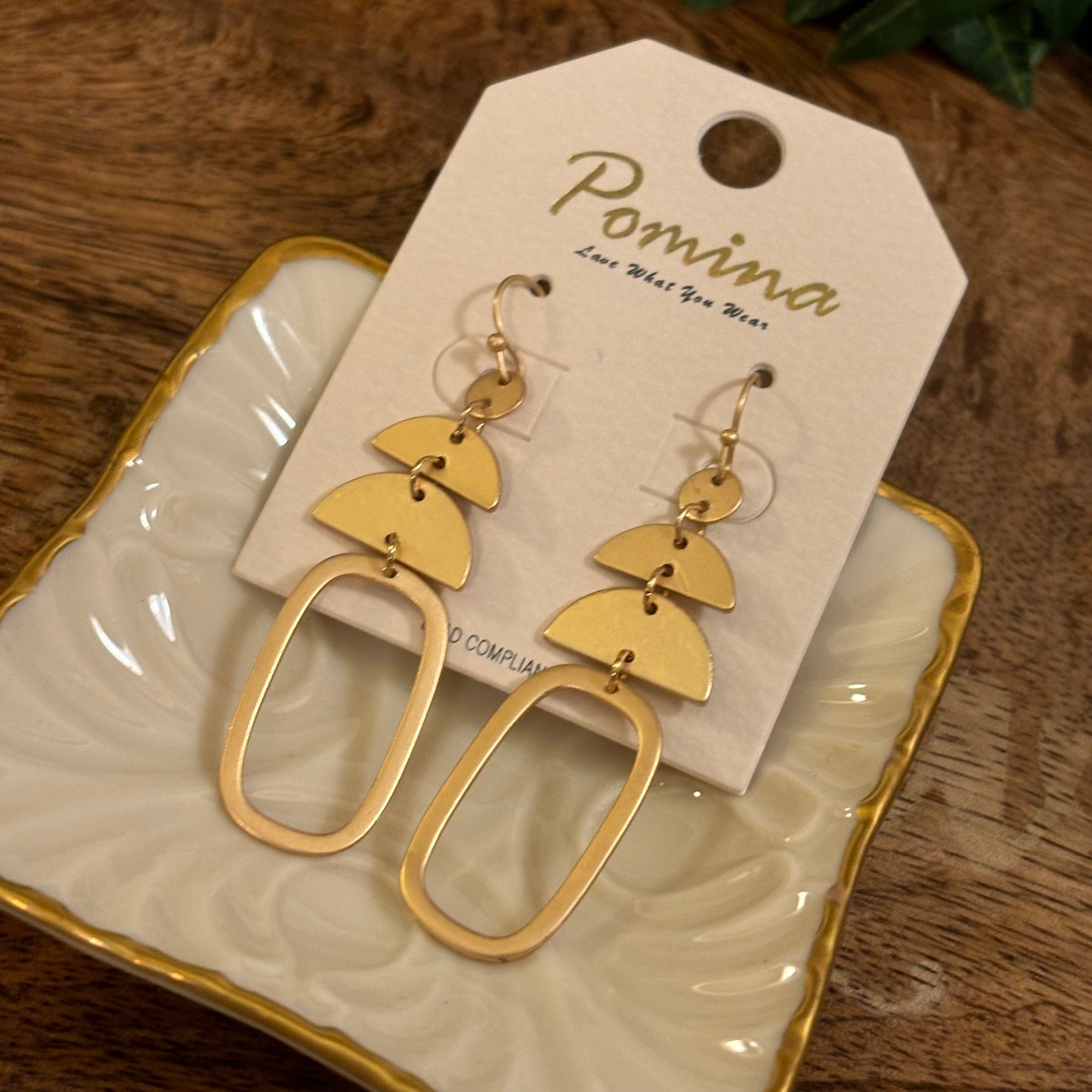 Gold Geometric Dangle Earrings