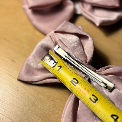 Dusty Pink Bow Barrette with Alligator Clip