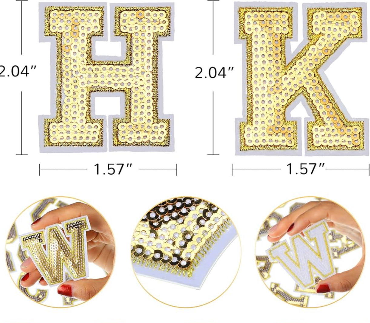 Gold Sequin Iron On Patch