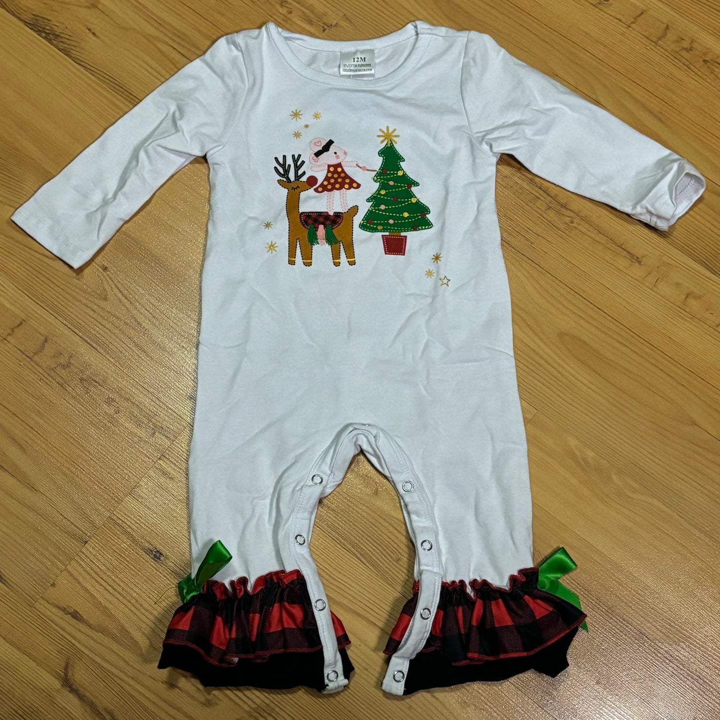 Infant Christmas Eve Ruffle Romper 12 month