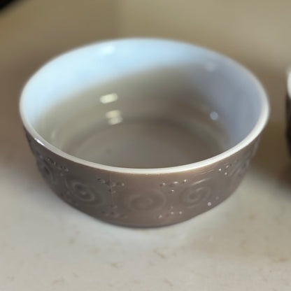 Hazel-Atlas Hazelware Smoke Milk Glass Soup Bowls Set of 2