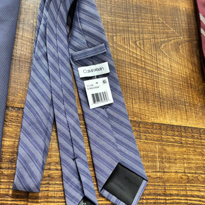 Calvin Klein Blue Necktie Duo - Solid and Striped