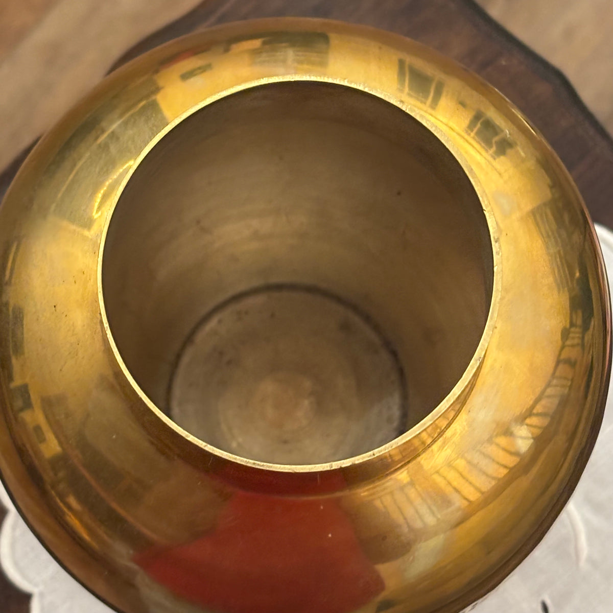 Smooth Finish Brass Ginger Jar Vase 10”