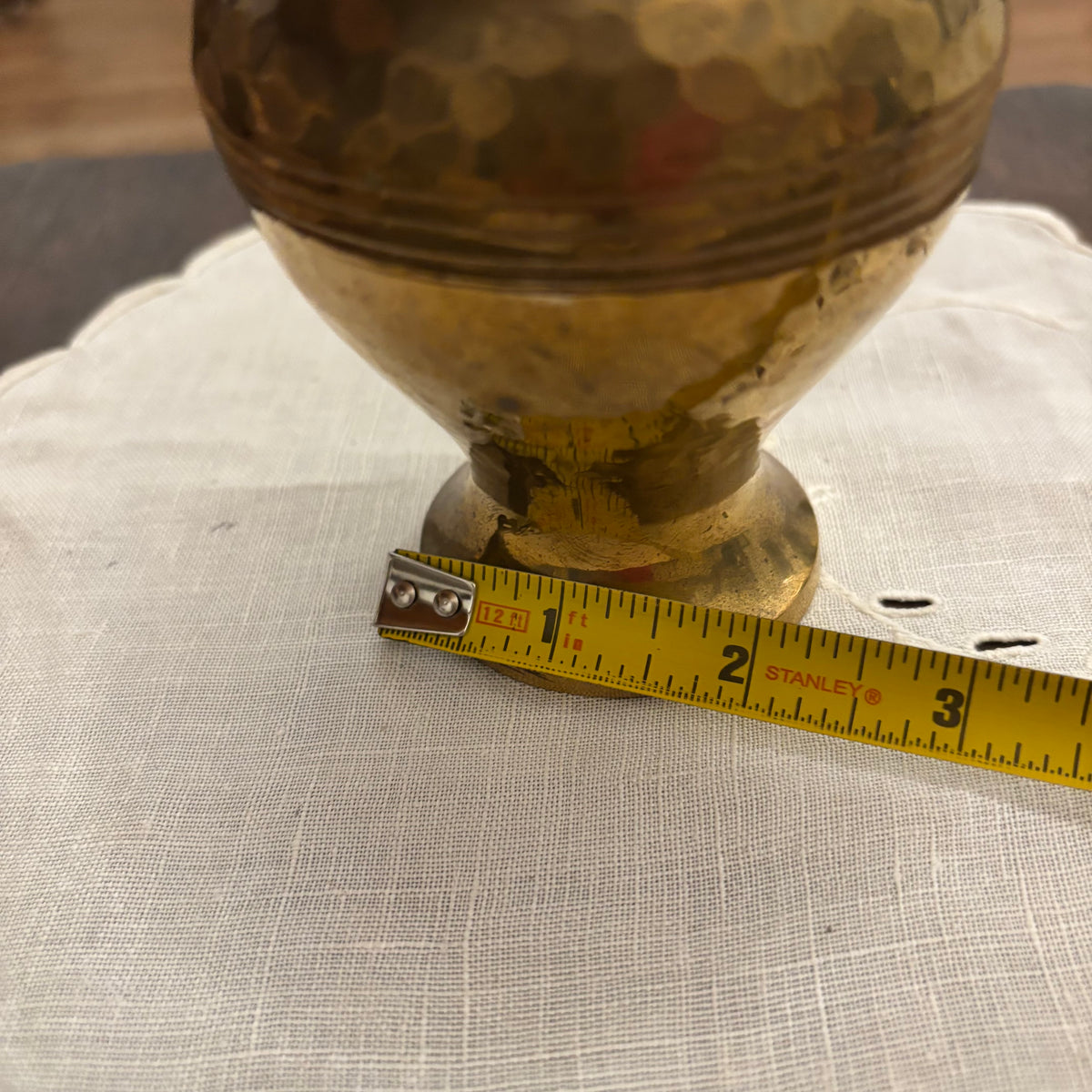 Hammered Solid Brass Vase 5”