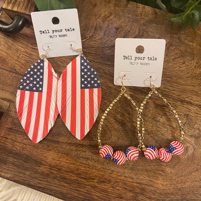 USA Flag Statement Earrings