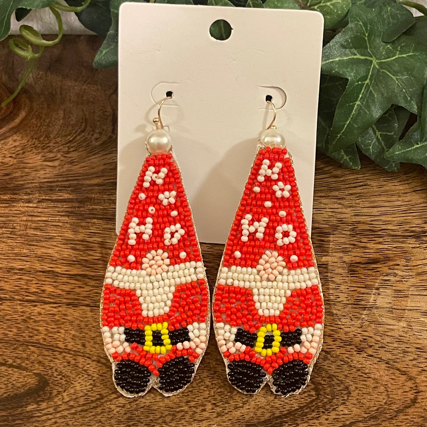 Christmas Seed Bead Earrings ~ Cactus • Gnome • Santa • Boots