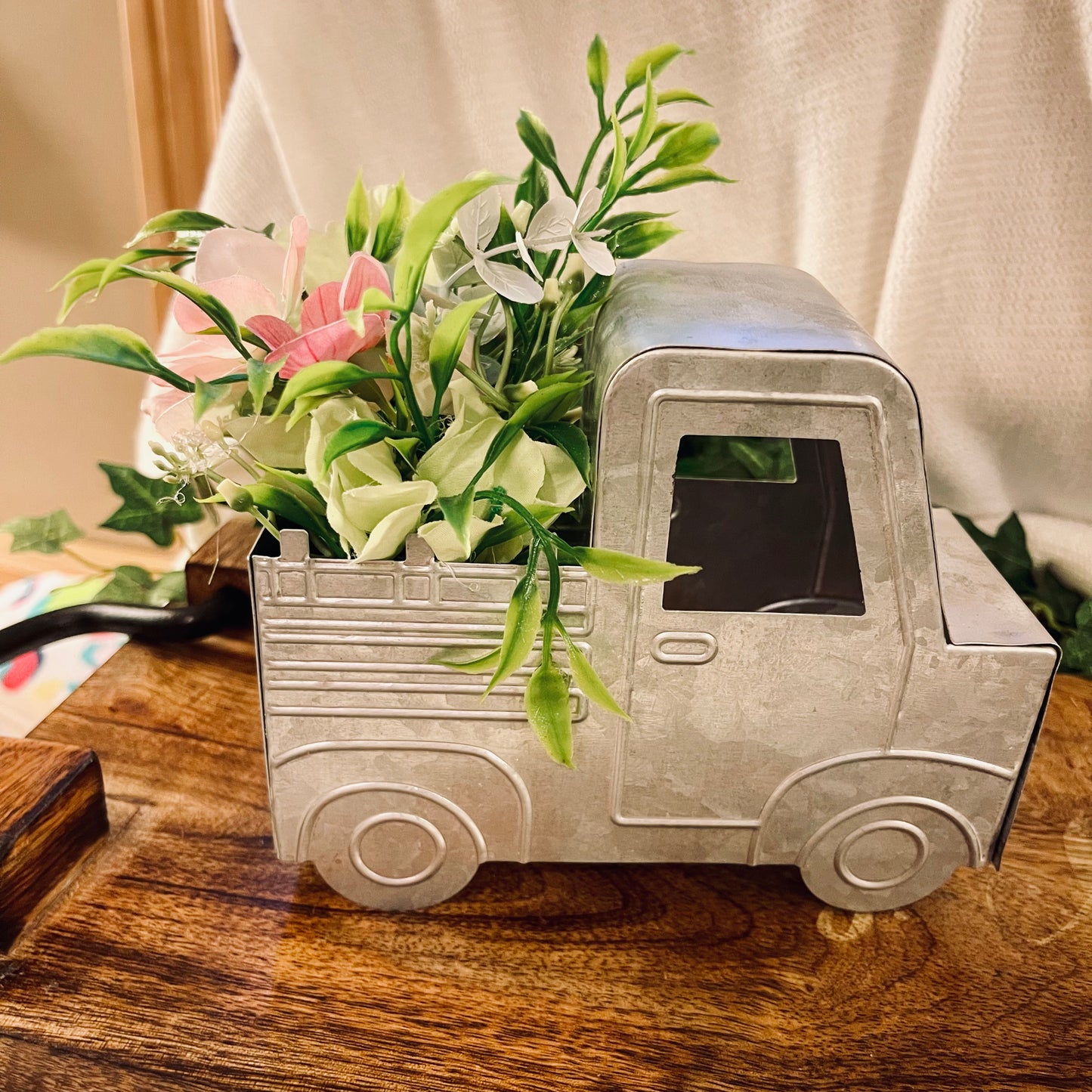 Tin Truck with Floral Arrangement