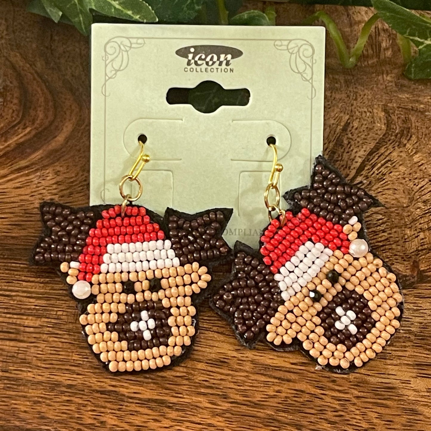 Christmas Seed Bead Earrings ~ Reindeer • Pelican • Hot Cocoa