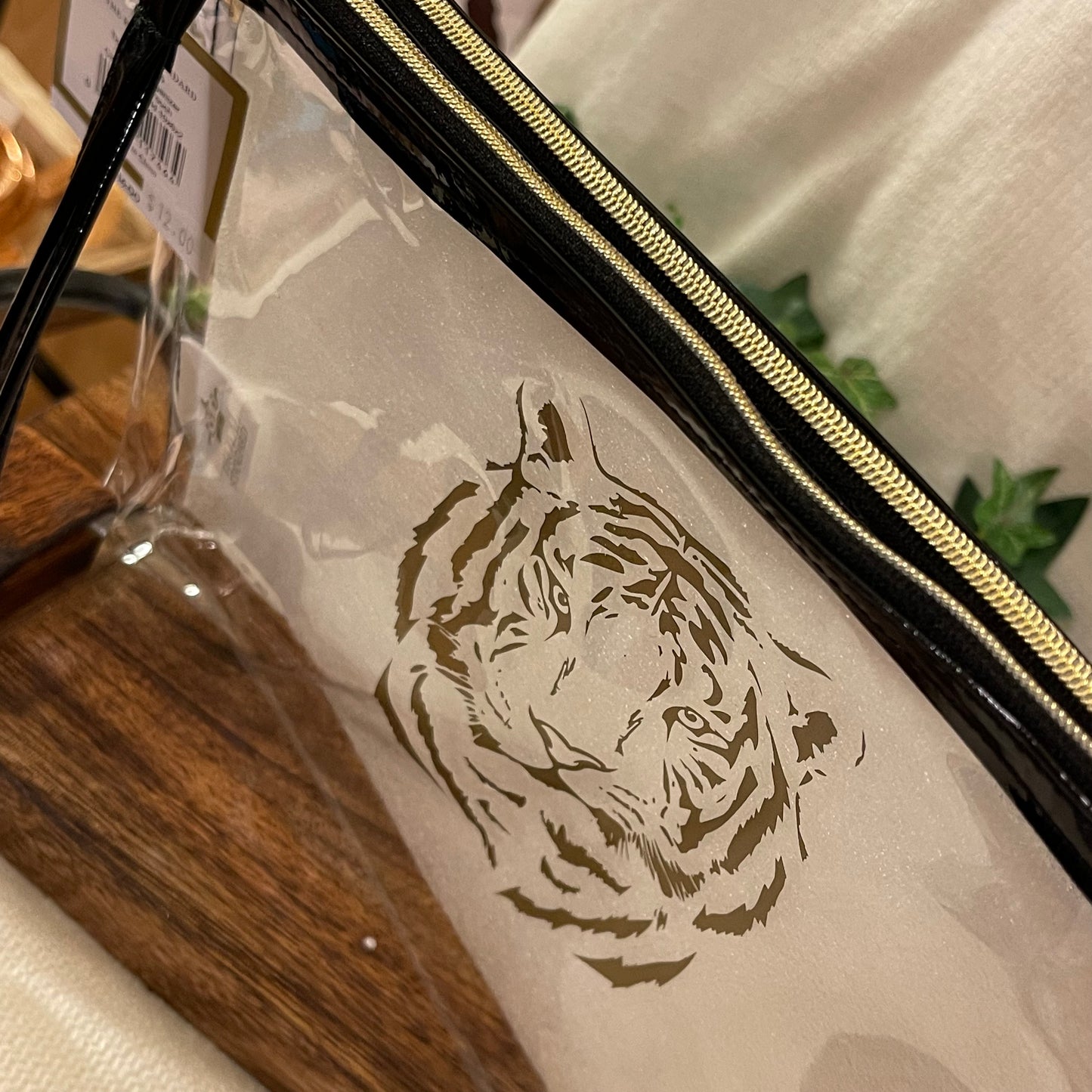 Stadium Bags: Clear Clutch Wristlet Bag Tiger