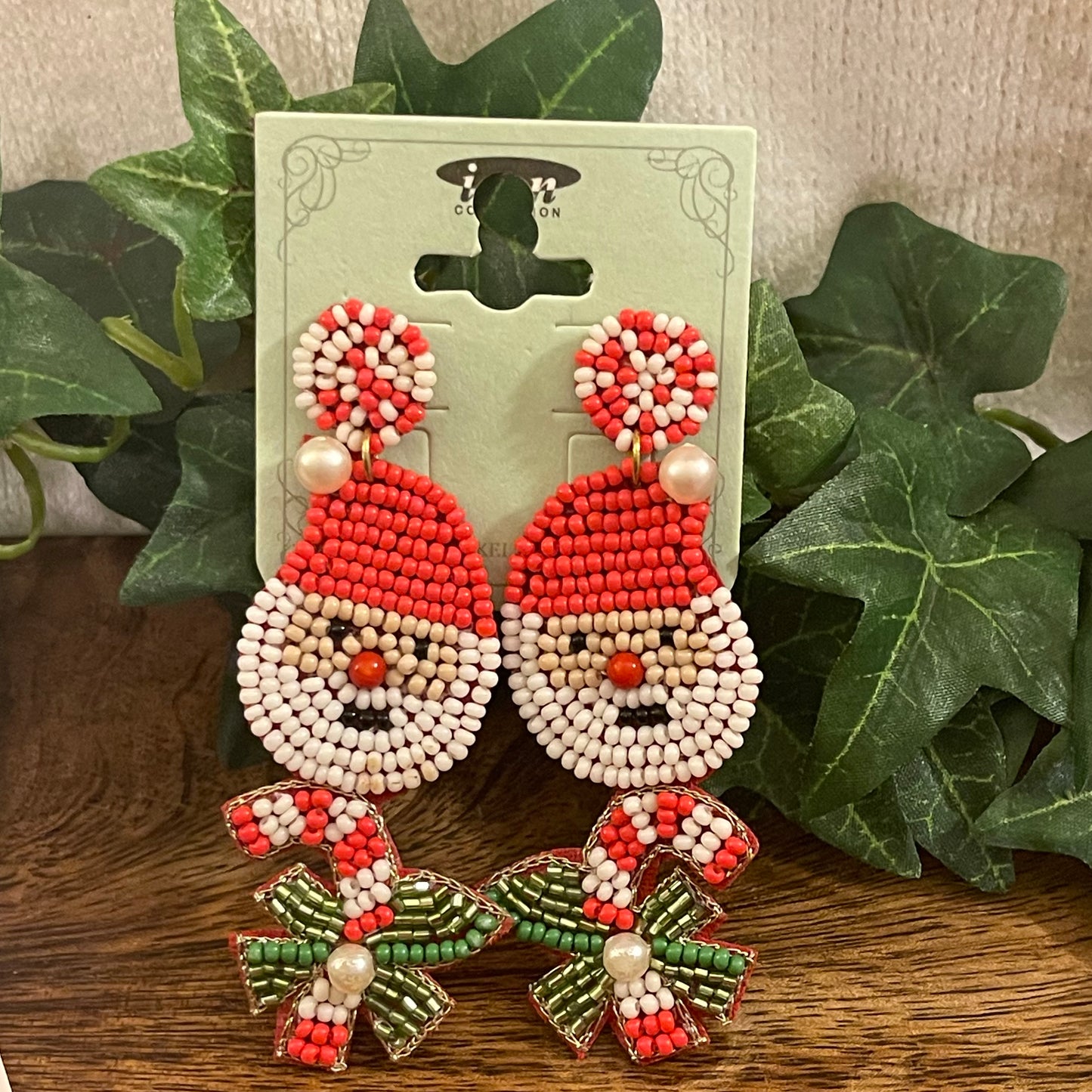 Christmas Seed Bead Earrings ~ Cactus • Gnome • Santa • Boots